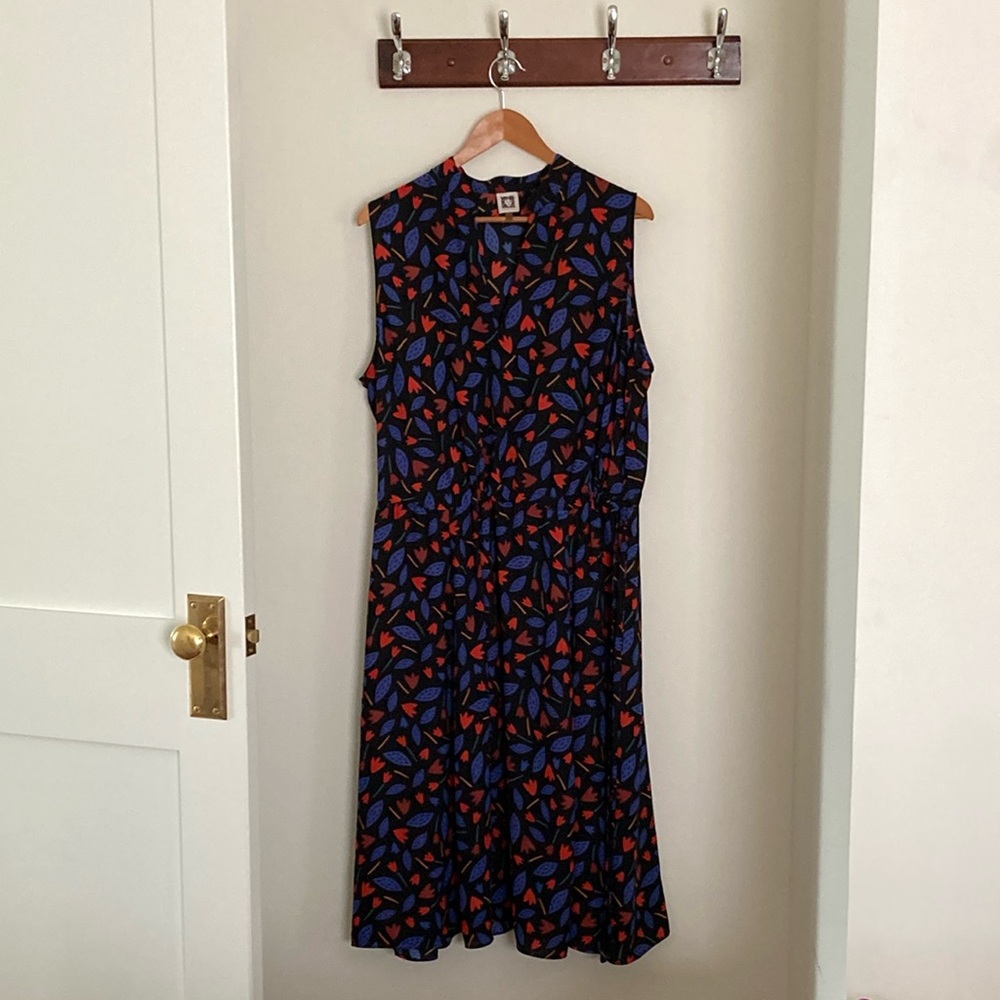 Anne Klein 2X Colorful Patterned Sleeveless Dress (with pockets!)